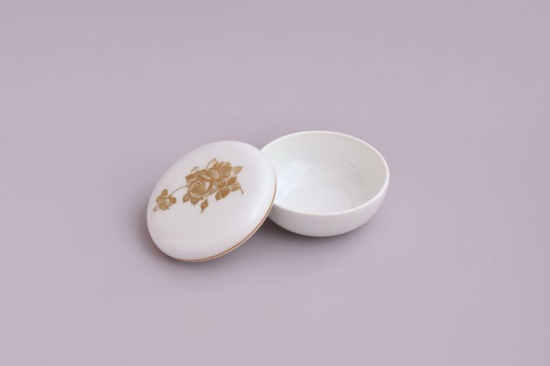 【特別限定セット】香十オリジナル数量限定販売 香炉ブルーローズ・香合ゴールドローズ(大倉陶園)、お香揃、レース敷物(近澤レース店)セット