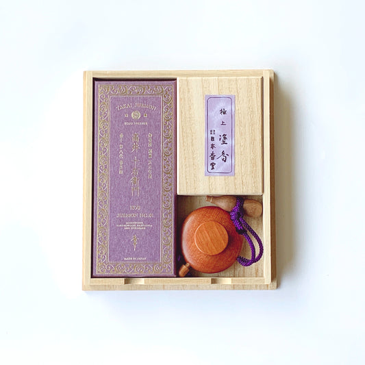 日本古来の香りをギフトに♪「塗香、塗香入れ、お香桐箱セット」