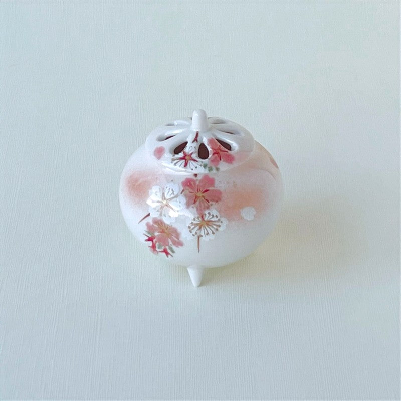 淡紅桜香炉 京焼・清水焼