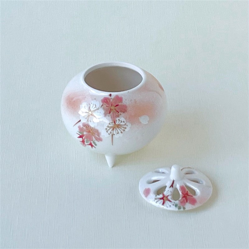 淡紅桜香炉 京焼・清水焼