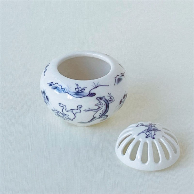 鳥獣戯画香炉 京焼・清水焼
