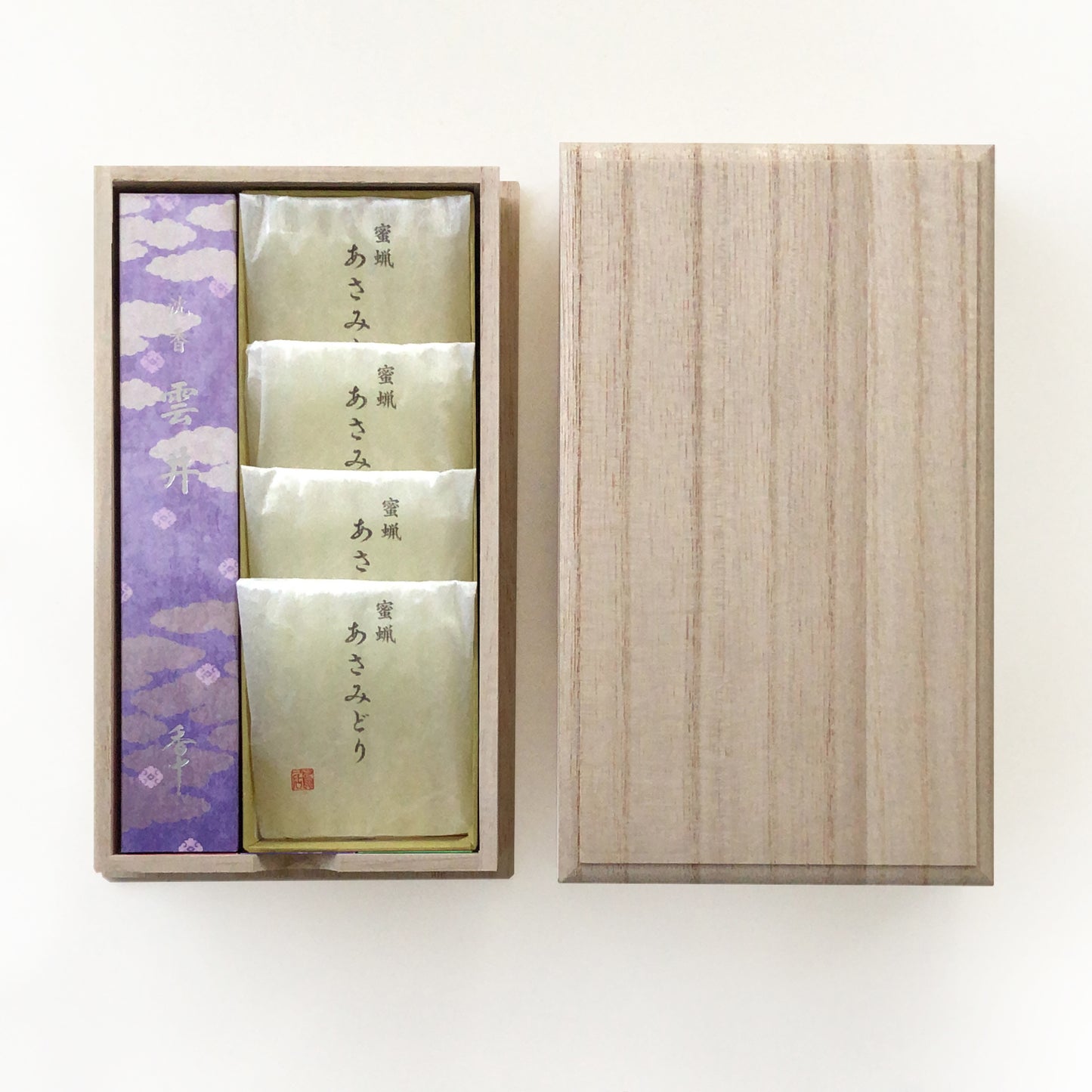 沈香雲井 蜜蝋ろうそく揃え(桐箱入)