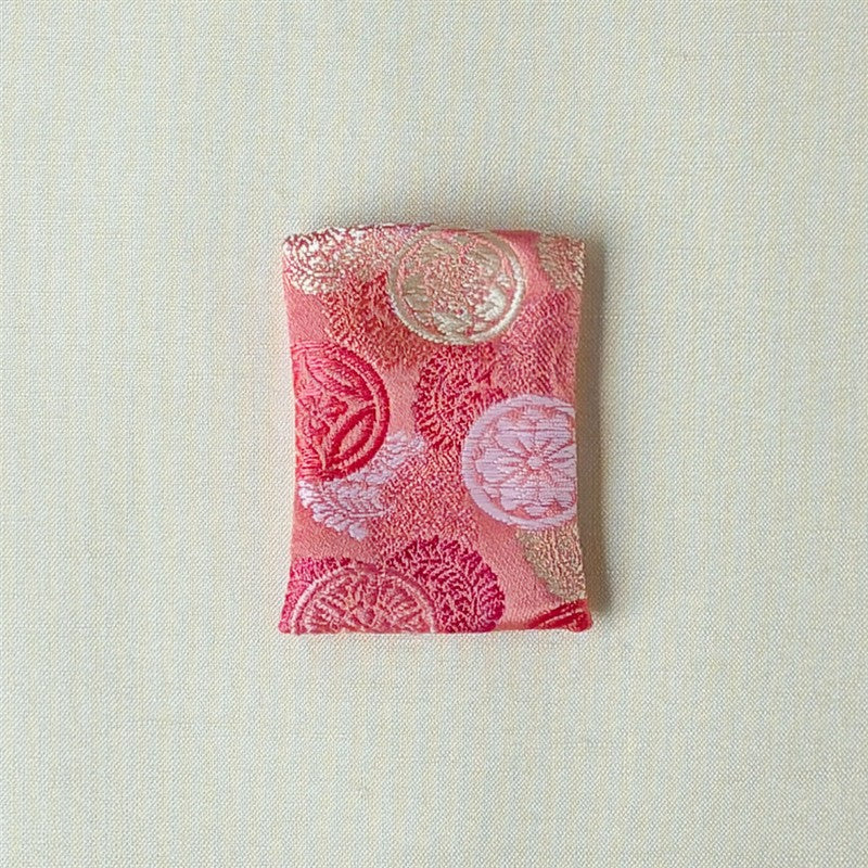 珠衣 西陣織袋（花まどか・ピンク）｜香十の匂袋専用ケース – 香十