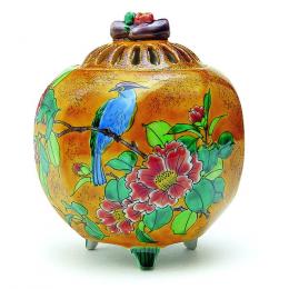 九角捻 吉田屋花鳥 (九谷焼)