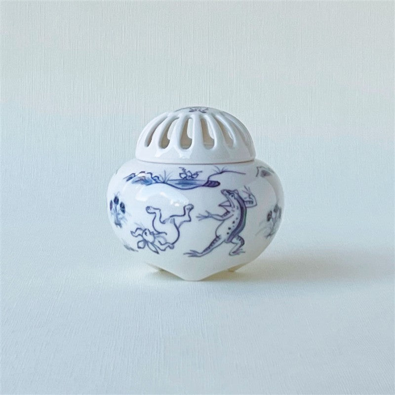 鳥獣戯画香炉　京焼・清水焼