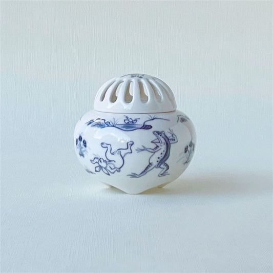 鳥獣戯画香炉　京焼・清水焼