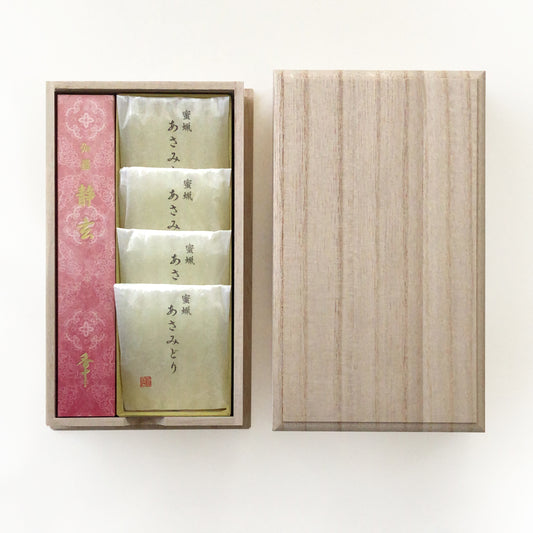 伽羅静玄 蜜蝋ろうそく揃え(桐箱入)